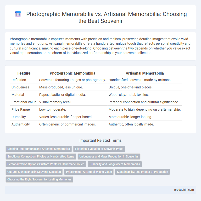 Photographic Memorabilia vs. Artisanal Memorabilia: Choosing the Best Souvenir