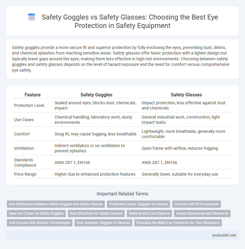 Safety Goggles vs Safety Glasses: Choosing the Best Eye Protection in Safety Equipment