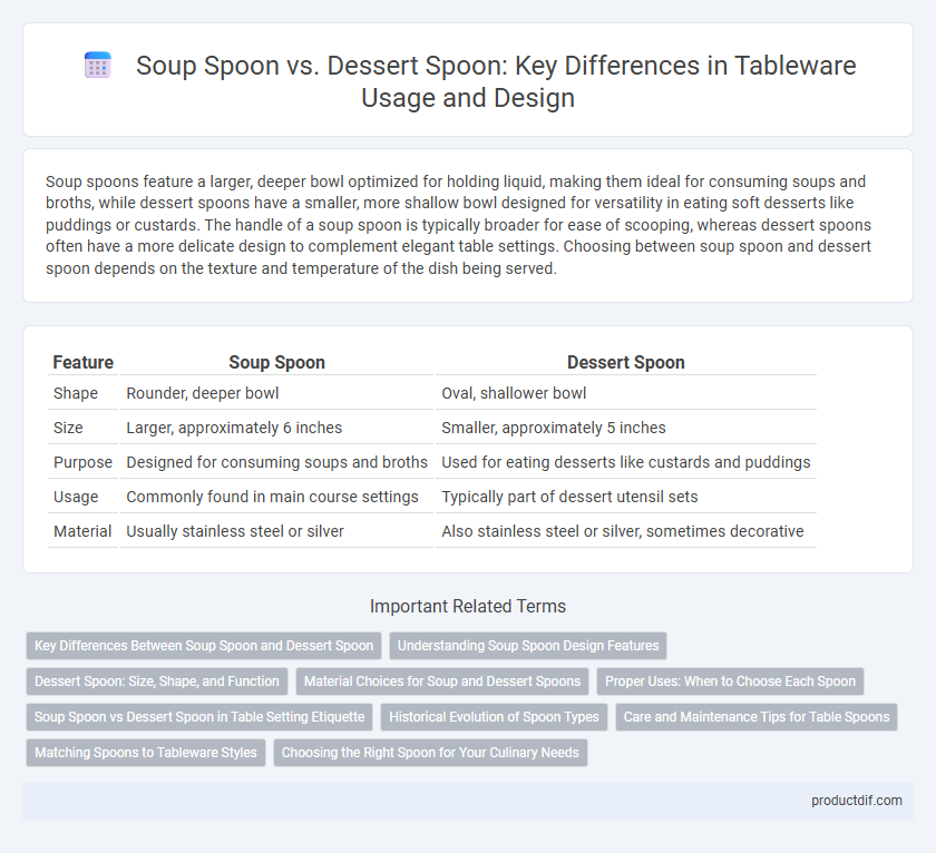 Soup Spoon vs. Dessert Spoon: Key Differences in Tableware Usage and Design