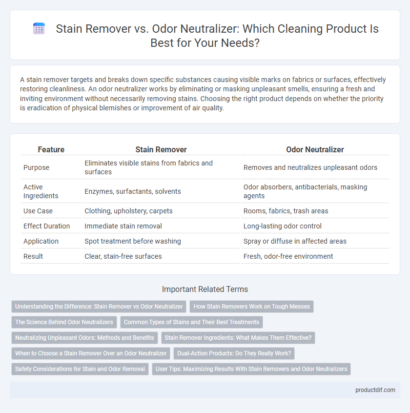 Stain Remover vs. Odor Neutralizer: Which Cleaning Product Is Best for Your Needs?