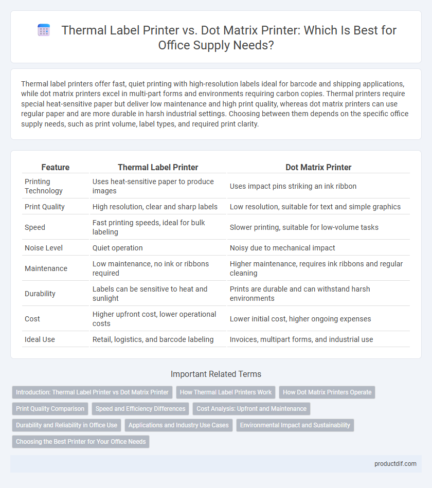 Thermal Label Printer vs. Dot Matrix Printer: Which Is Best for Office Supply Needs?