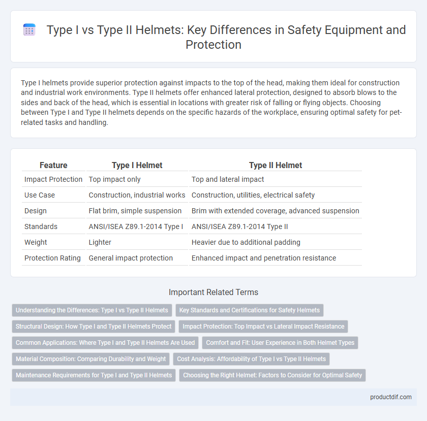 Type I vs Type II Helmets: Key Differences in Safety Equipment and Protection
