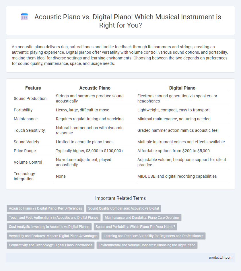 Acoustic Piano vs. Digital Piano: Which Musical Instrument is Right for You?