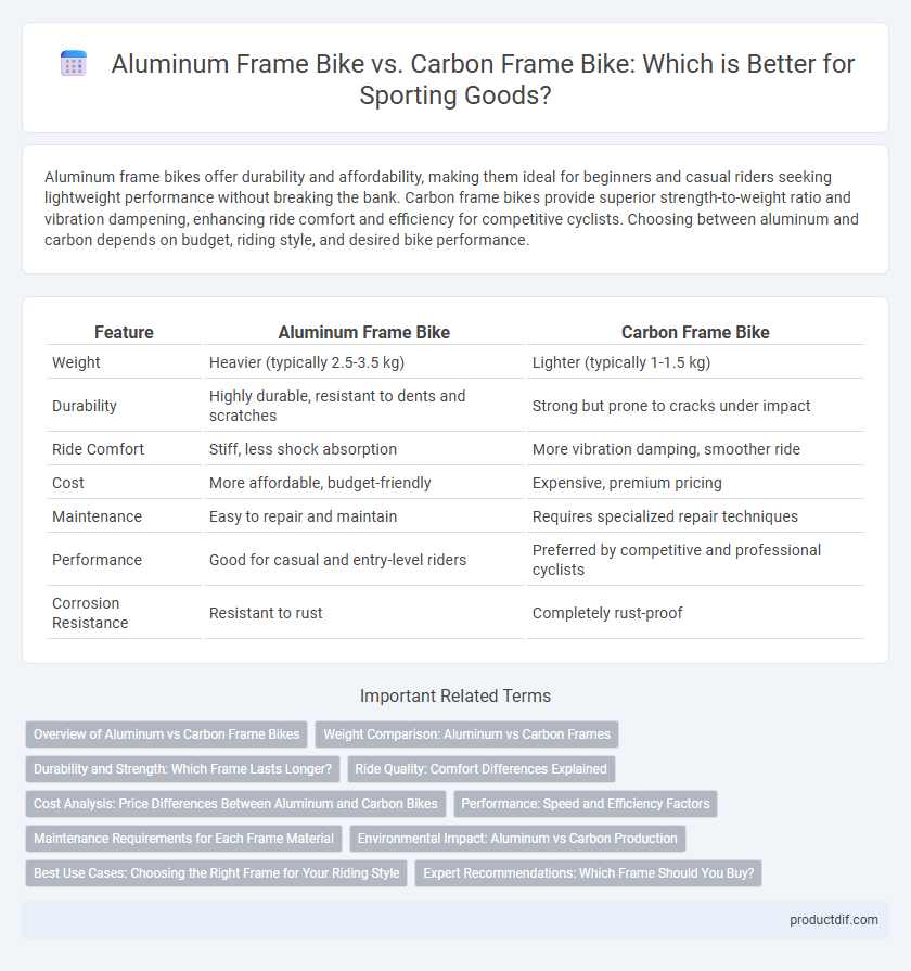 Aluminum Frame Bike vs. Carbon Frame Bike: Which is Better for Sporting Goods?