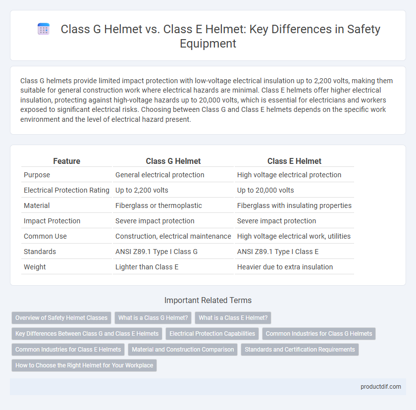 Class G Helmet vs. Class E Helmet: Key Differences in Safety Equipment