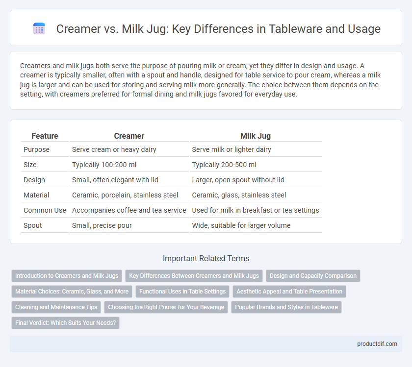 Creamer vs. Milk Jug: Key Differences in Tableware and Usage