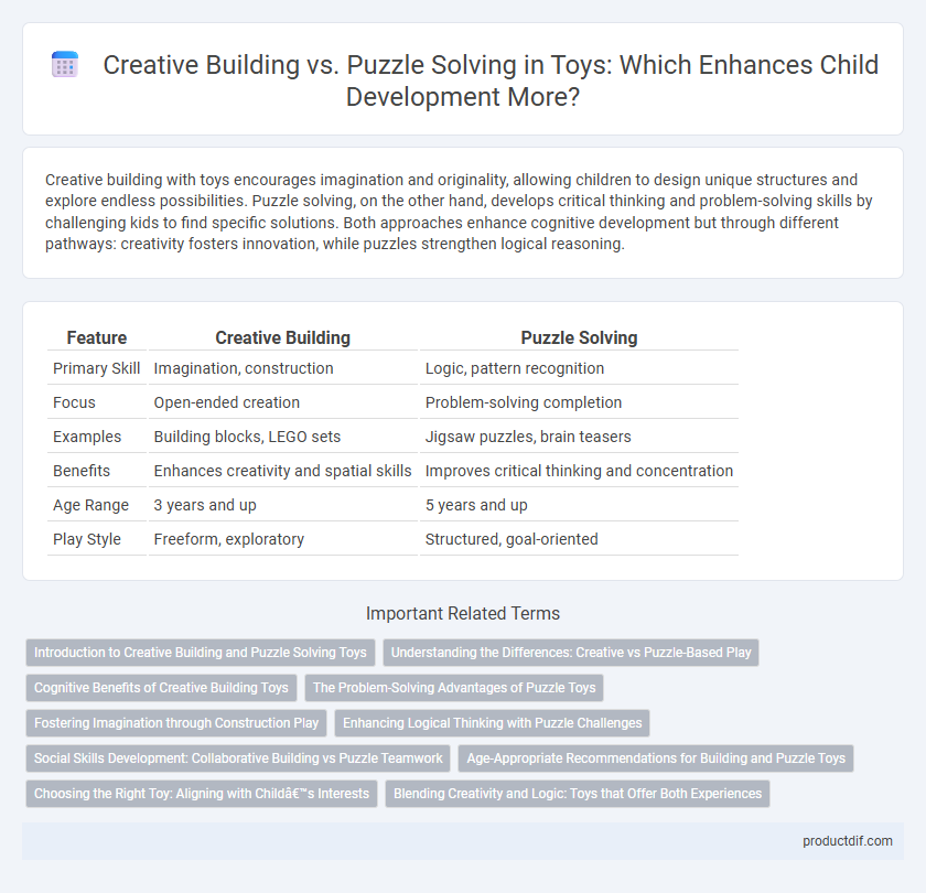Creative Building vs. Puzzle Solving in Toys: Which Enhances Child Development More?