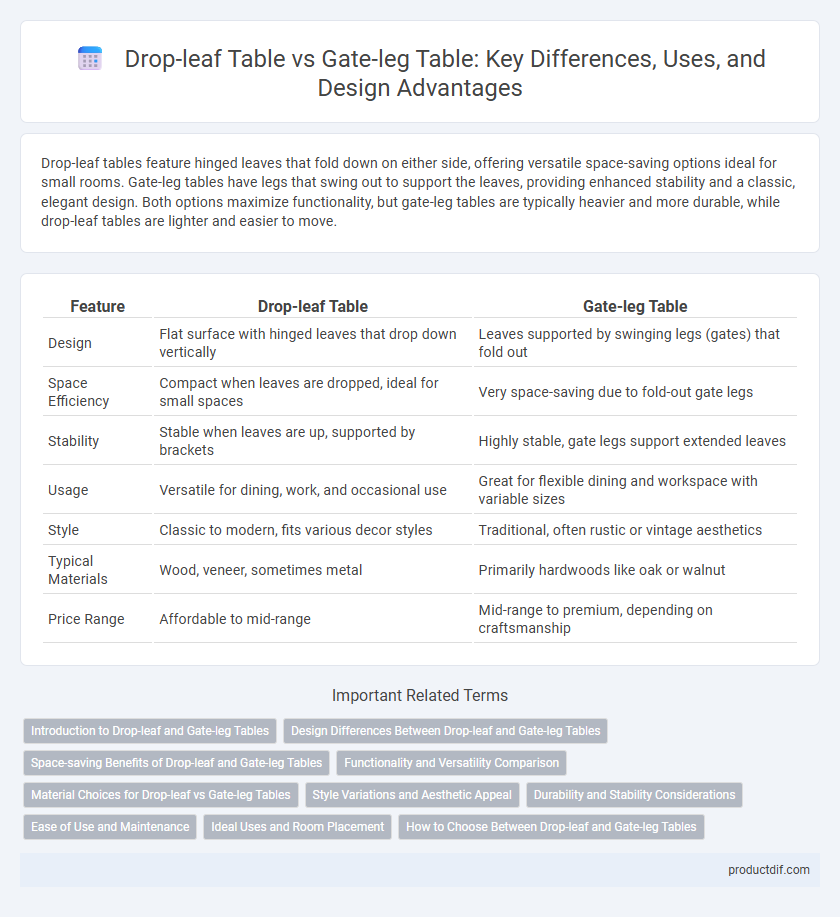 Drop-leaf Table vs Gate-leg Table: Key Differences, Uses, and Design Advantages