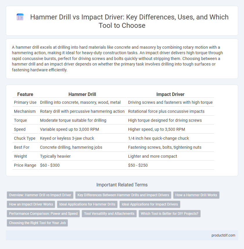 Hammer Drill vs Impact Driver: Key Differences, Uses, and Which Tool to Choose