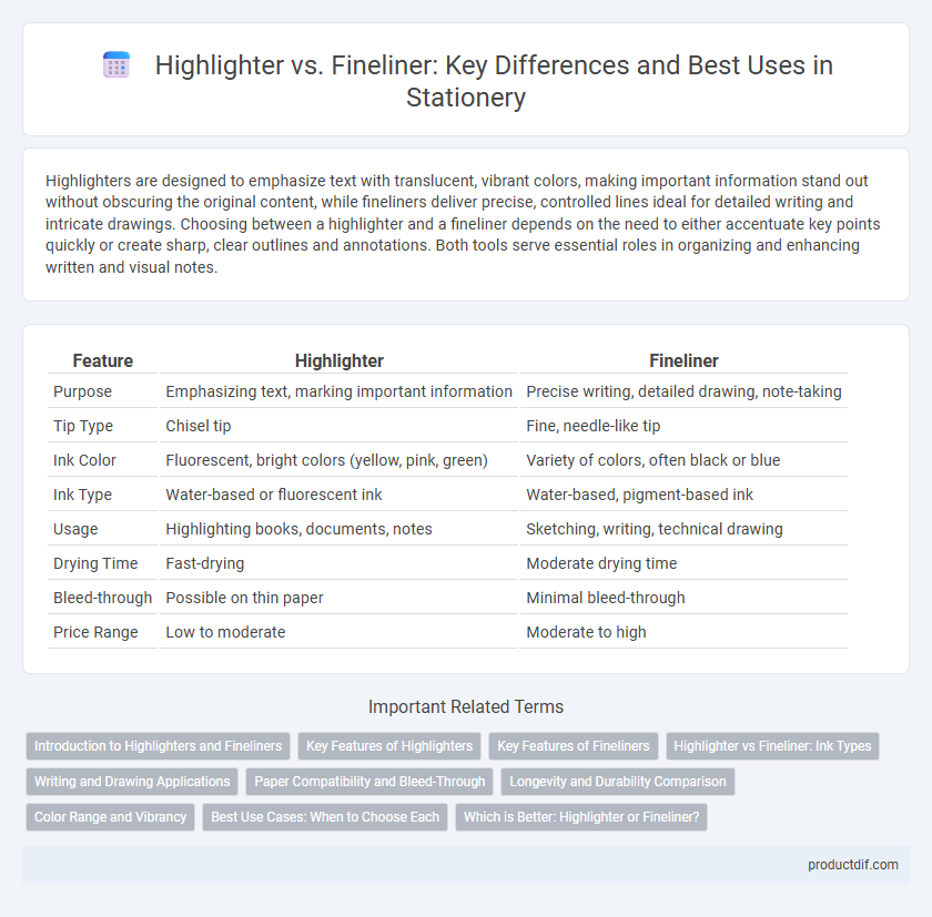 Highlighter vs. Fineliner: Key Differences and Best Uses in Stationery