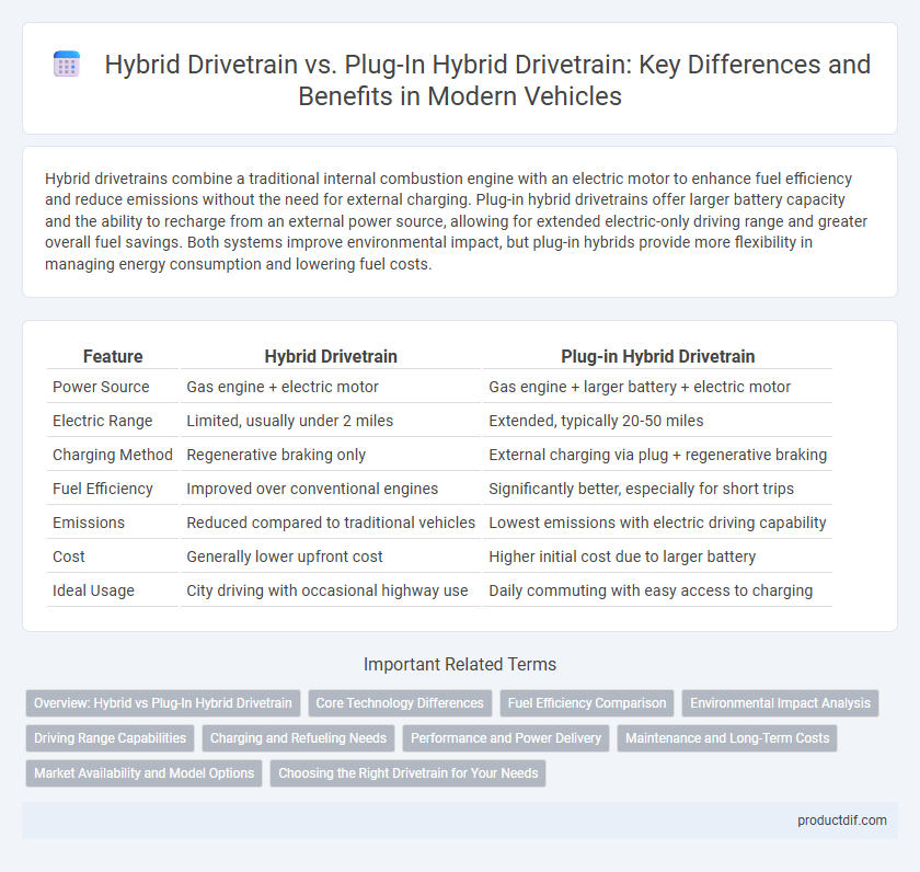 Hybrid Drivetrain vs. Plug-In Hybrid Drivetrain: Key Differences and Benefits in Modern Vehicles