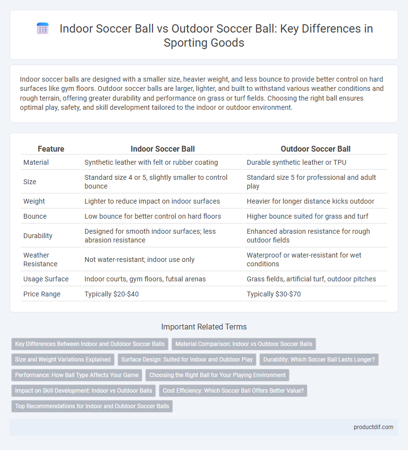 Indoor Soccer Ball vs Outdoor Soccer Ball: Key Differences in Sporting Goods