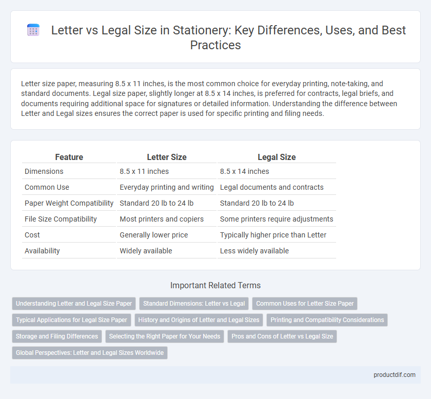 Letter vs Legal Size in Stationery: Key Differences, Uses, and Best Practices