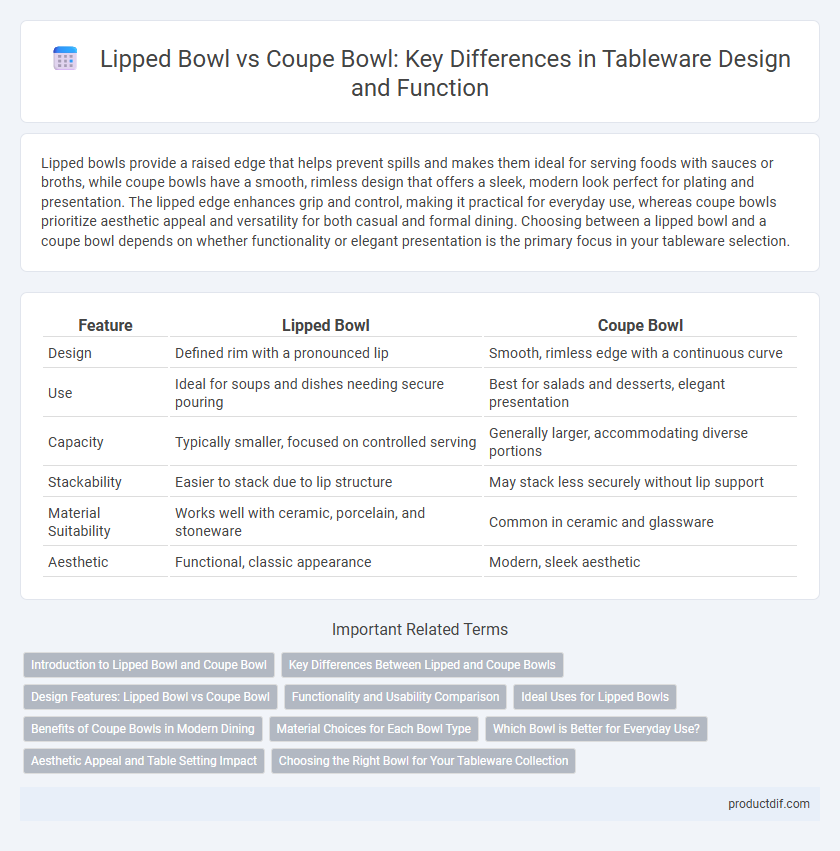 Lipped Bowl vs Coupe Bowl: Key Differences in Tableware Design and Function