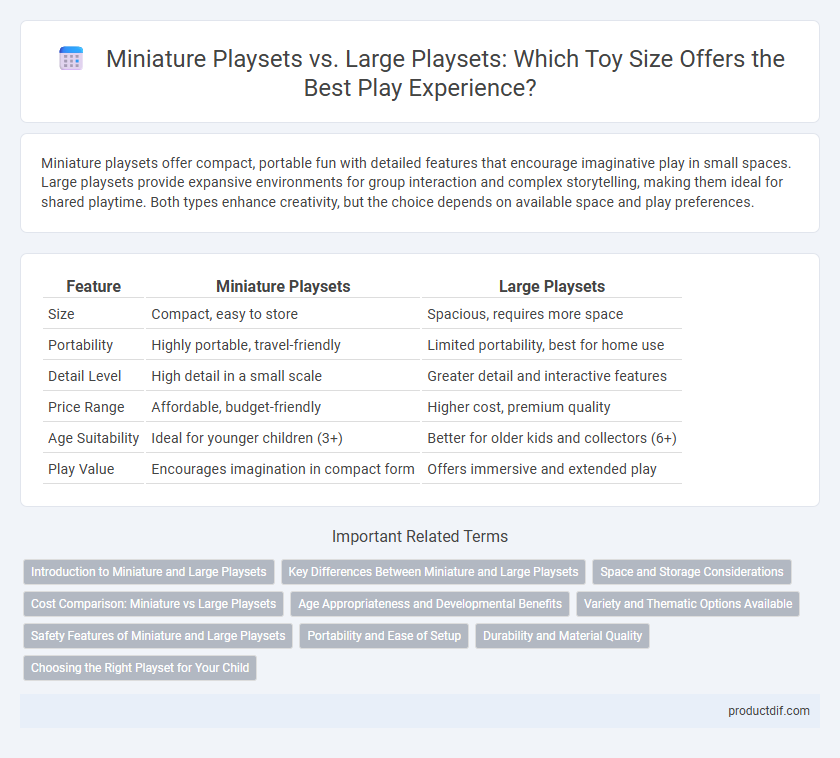 Miniature Playsets vs. Large Playsets: Which Toy Size Offers the Best Play Experience?
