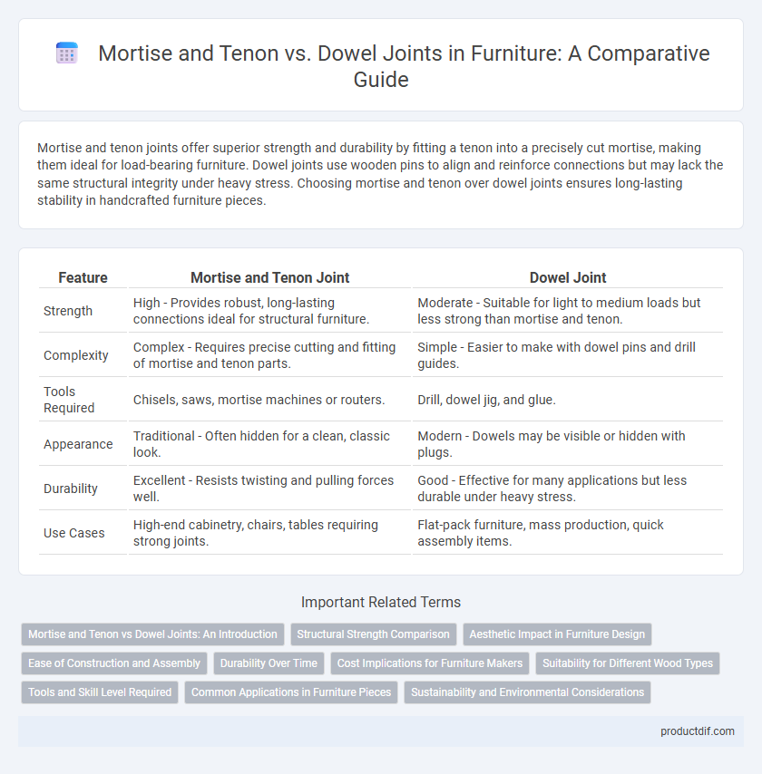 Mortise and Tenon vs. Dowel Joints in Furniture: A Comparative Guide