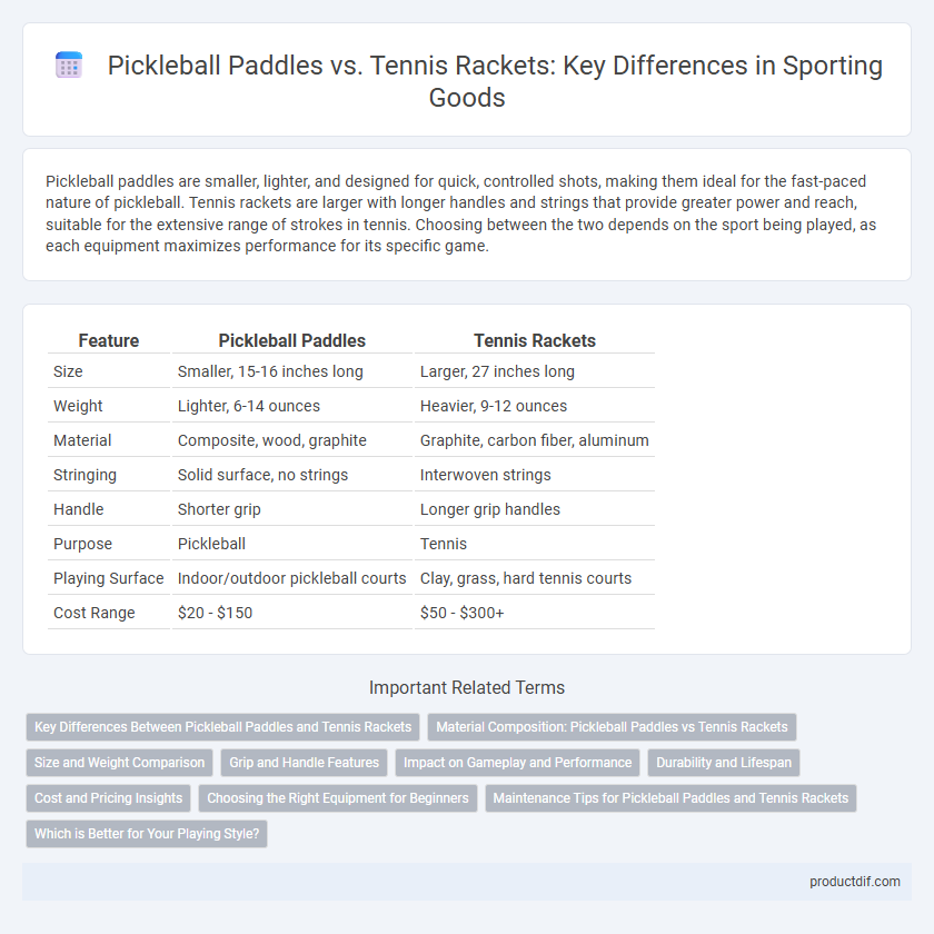 Pickleball Paddles vs. Tennis Rackets: Key Differences in Sporting Goods
