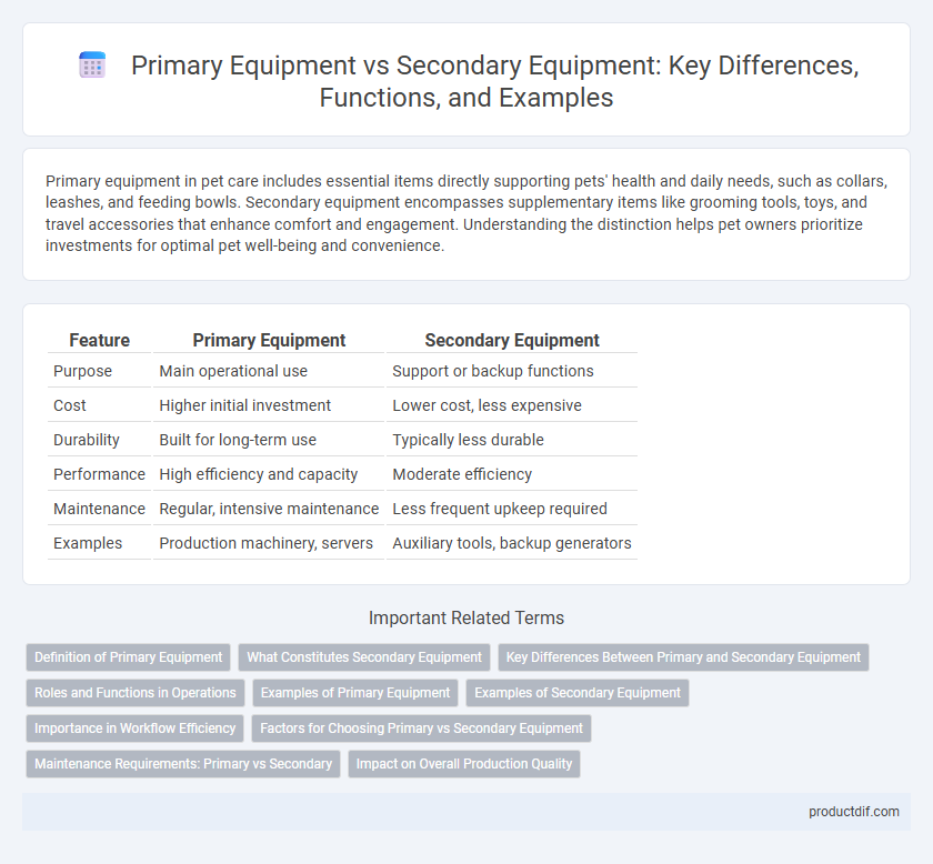 Primary Equipment vs Secondary Equipment: Key Differences, Functions, and Examples