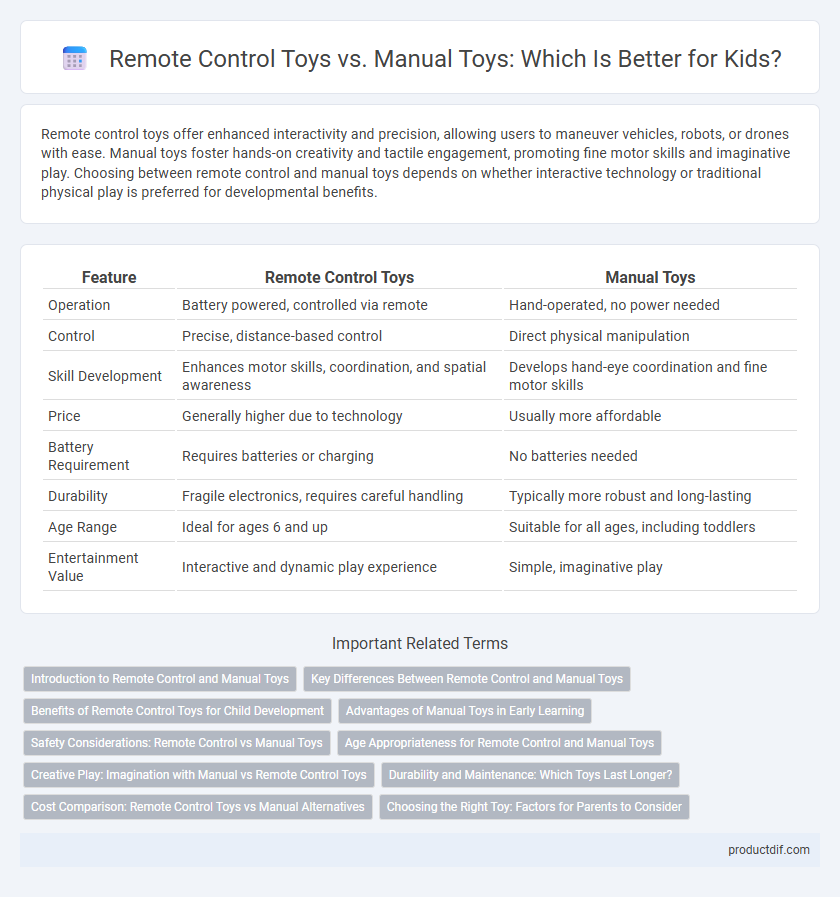 Remote Control Toys vs. Manual Toys: Which Is Better for Kids?