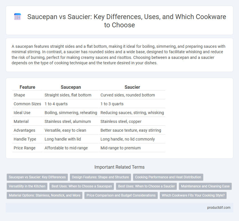 Saucepan vs Saucier: Key Differences, Uses, and Which Cookware to Choose