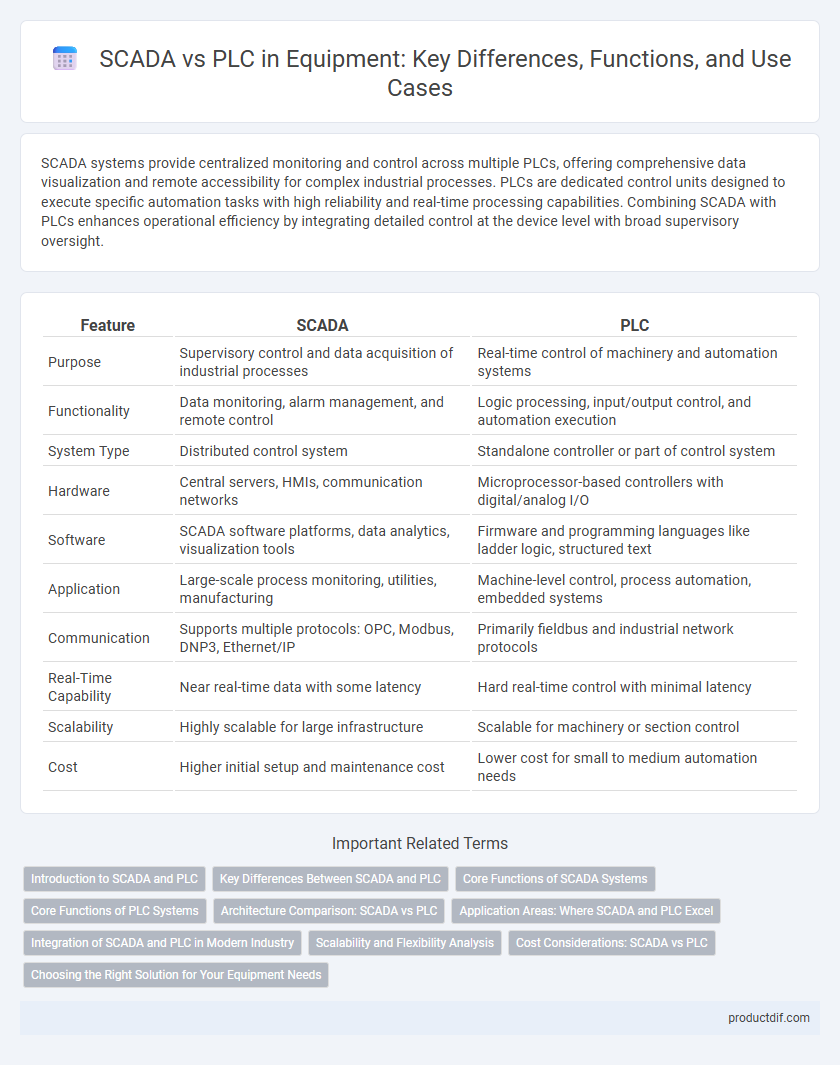 SCADA vs PLC in Equipment: Key Differences, Functions, and Use Cases