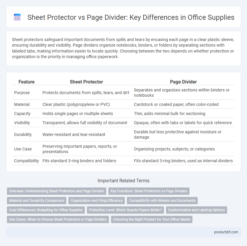 Sheet Protector vs Page Divider: Key Differences in Office Supplies