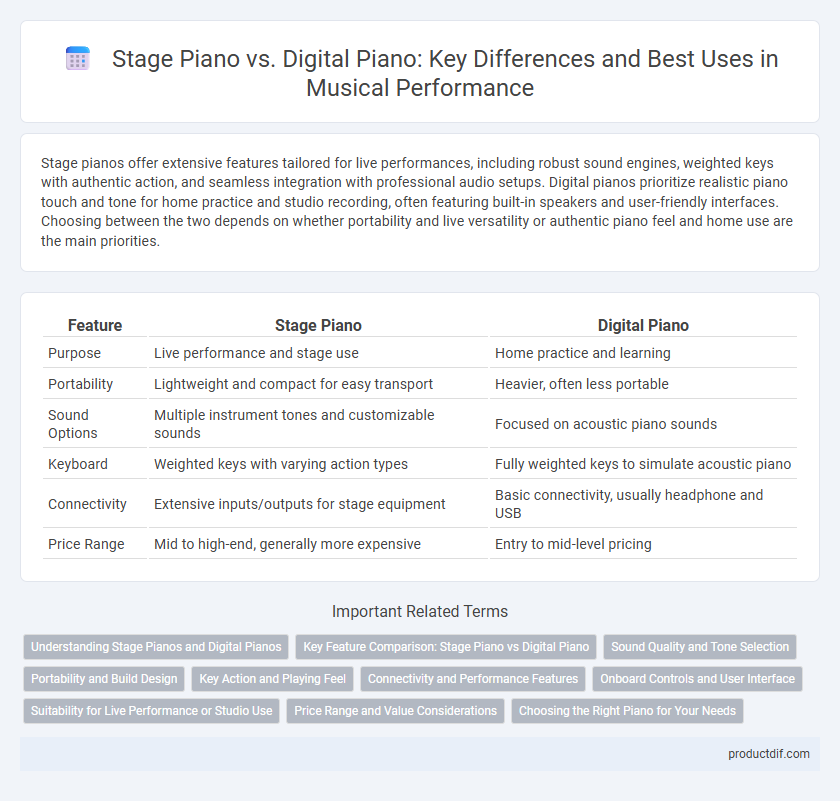Stage Piano vs. Digital Piano: Key Differences and Best Uses in Musical Performance