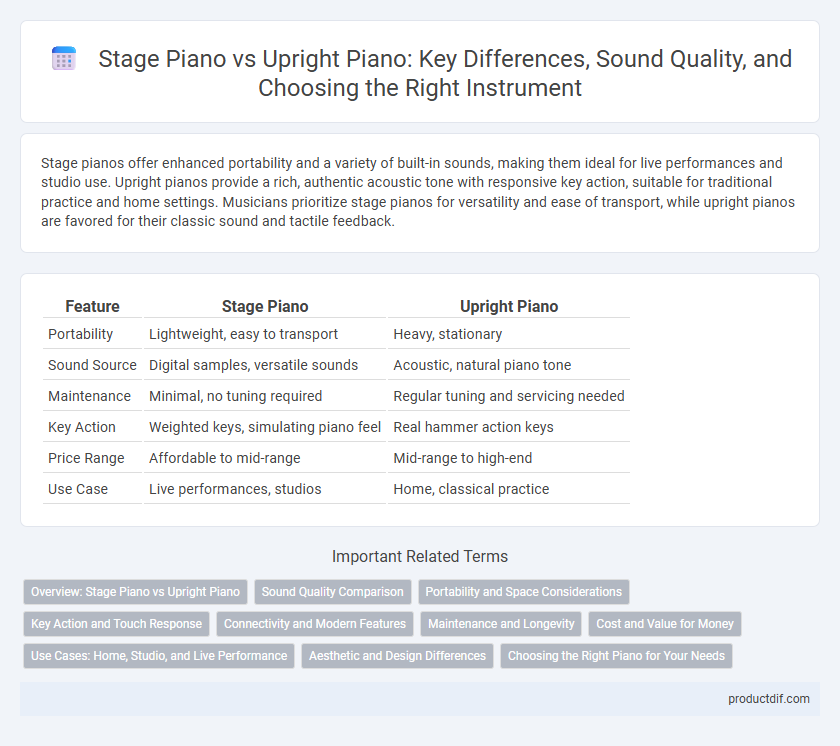 Stage Piano vs Upright Piano: Key Differences, Sound Quality, and Choosing the Right Instrument