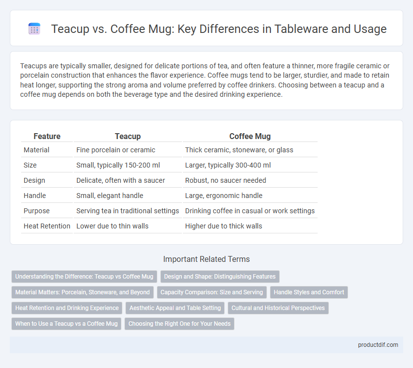 Teacup vs. Coffee Mug: Key Differences in Tableware and Usage