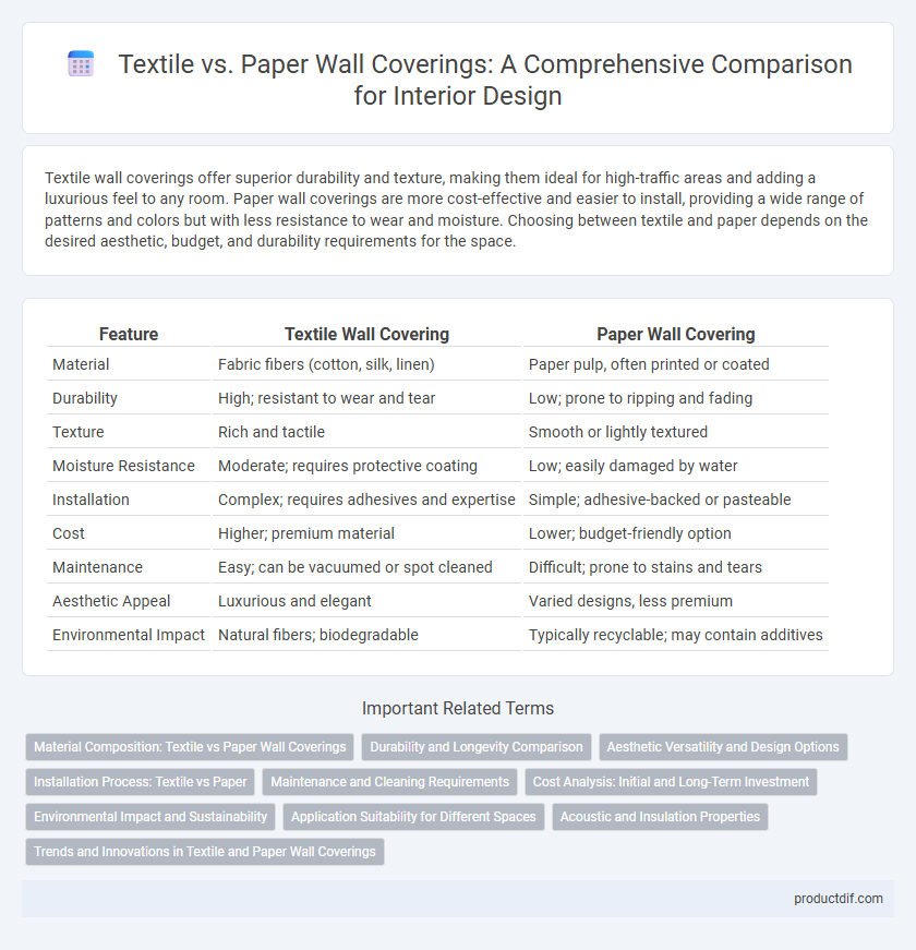 Textile vs. Paper Wall Coverings: A Comprehensive Comparison for Interior Design