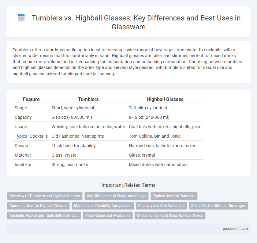 Tumblers vs. Highball Glasses: Key Differences and Best Uses in Glassware