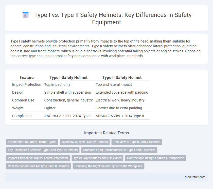 Type I vs. Type II Safety Helmets: Key Differences in Safety Equipment