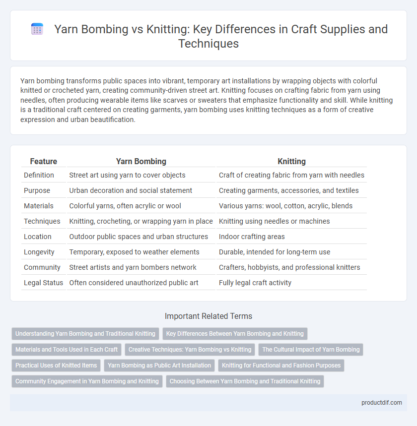 Yarn Bombing vs Knitting: Key Differences in Craft Supplies and Techniques