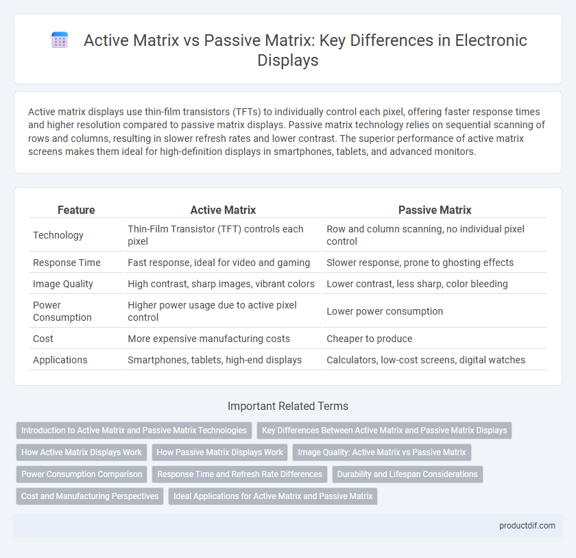 Active Matrix vs Passive Matrix: Key Differences in Electronic Displays