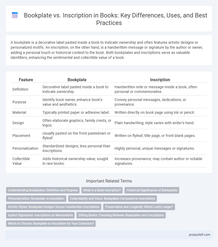 Bookplate vs. Inscription in Books: Key Differences, Uses, and Best Practices