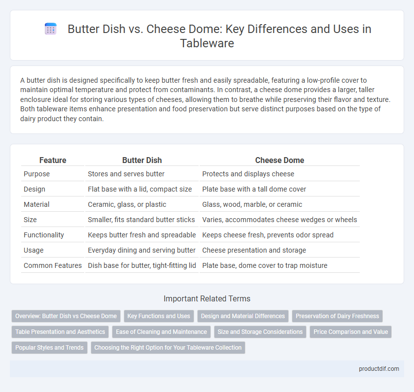 Butter Dish vs. Cheese Dome: Key Differences and Uses in Tableware