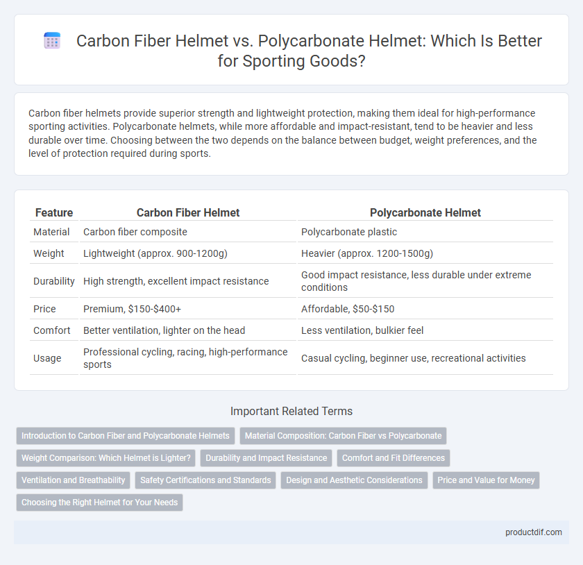 Carbon Fiber Helmet vs. Polycarbonate Helmet: Which Is Better for Sporting Goods?