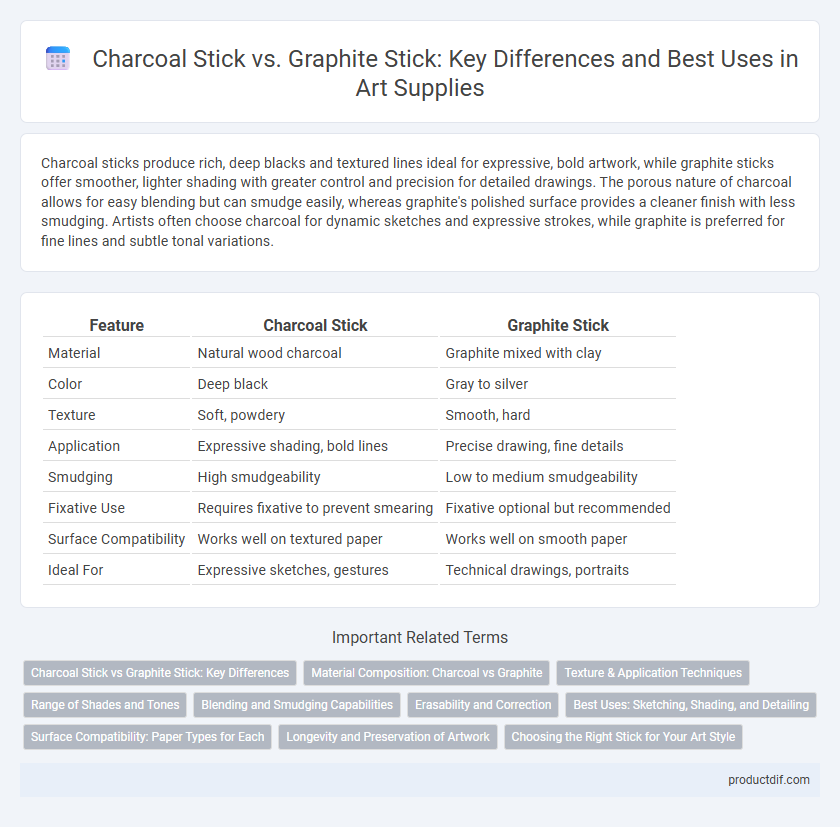 Charcoal Stick vs. Graphite Stick: Key Differences and Best Uses in Art Supplies
