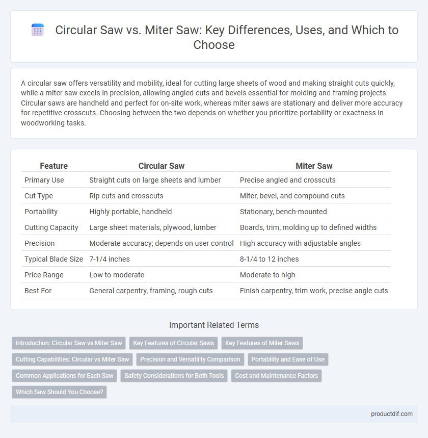 Circular Saw vs. Miter Saw: Key Differences, Uses, and Which to Choose