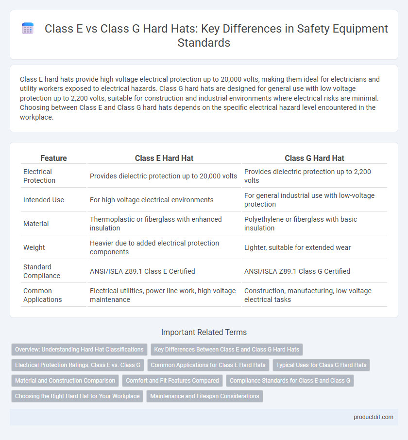 Class E vs Class G Hard Hats: Key Differences in Safety Equipment Standards