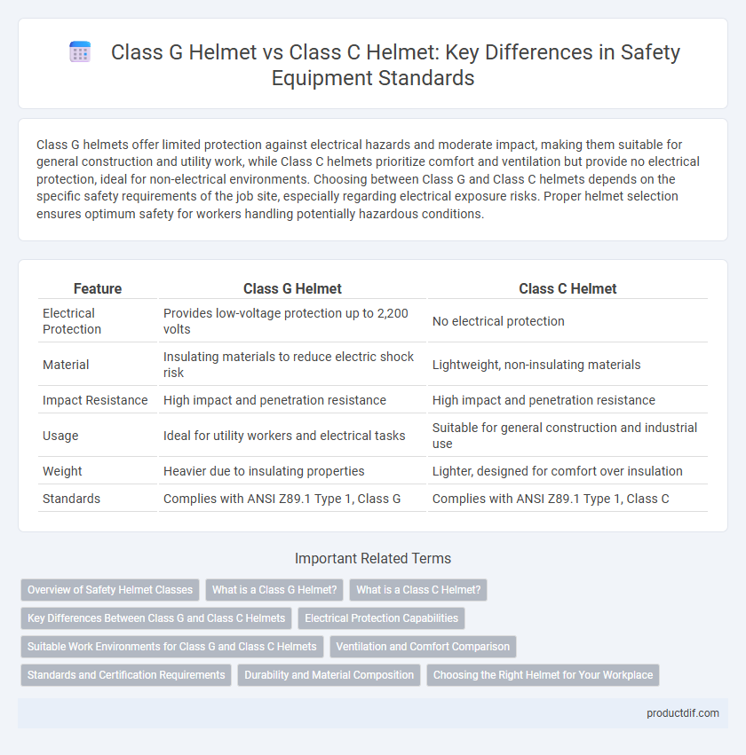 Class G Helmet vs Class C Helmet: Key Differences in Safety Equipment Standards