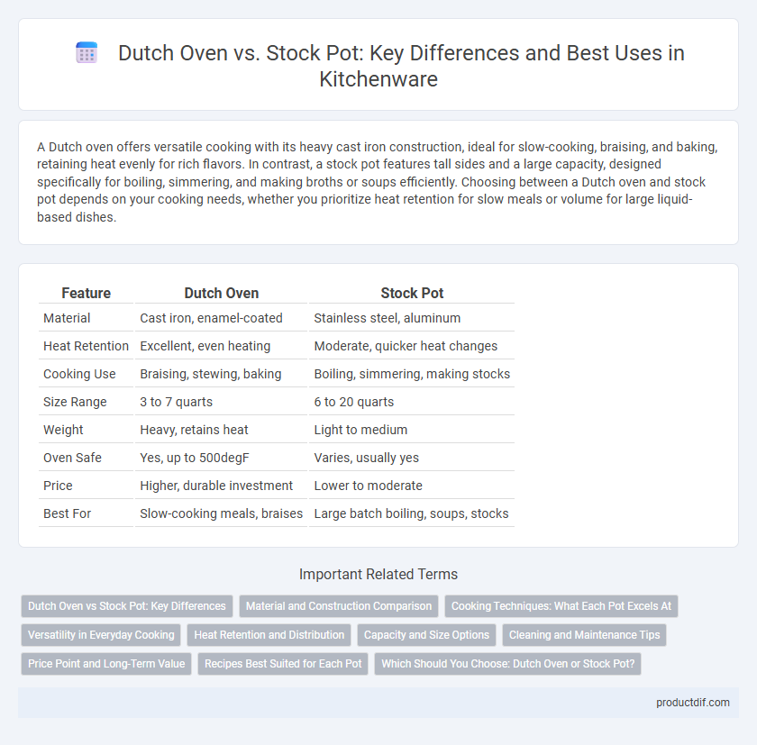 Dutch Oven vs. Stock Pot: Key Differences and Best Uses in Kitchenware