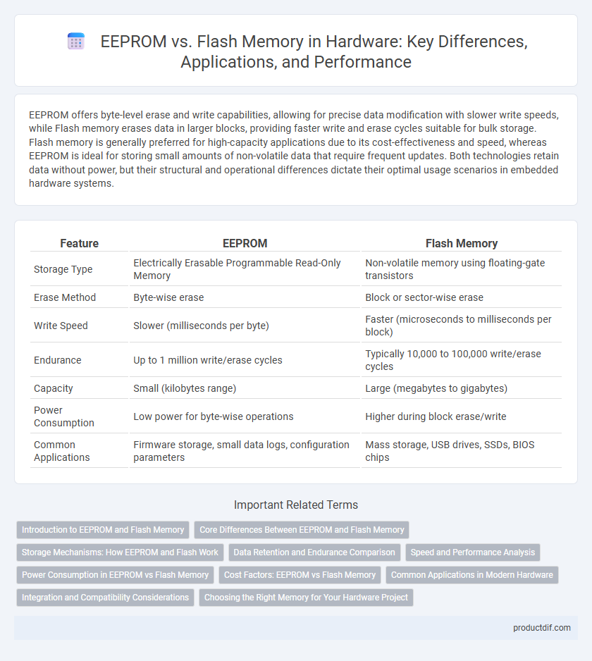 EEPROM vs. Flash Memory in Hardware: Key Differences, Applications, and Performance