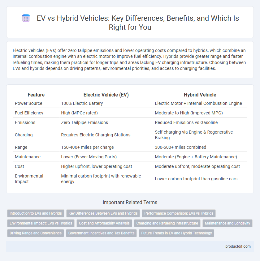 EV vs Hybrid Vehicles: Key Differences, Benefits, and Which Is Right for You