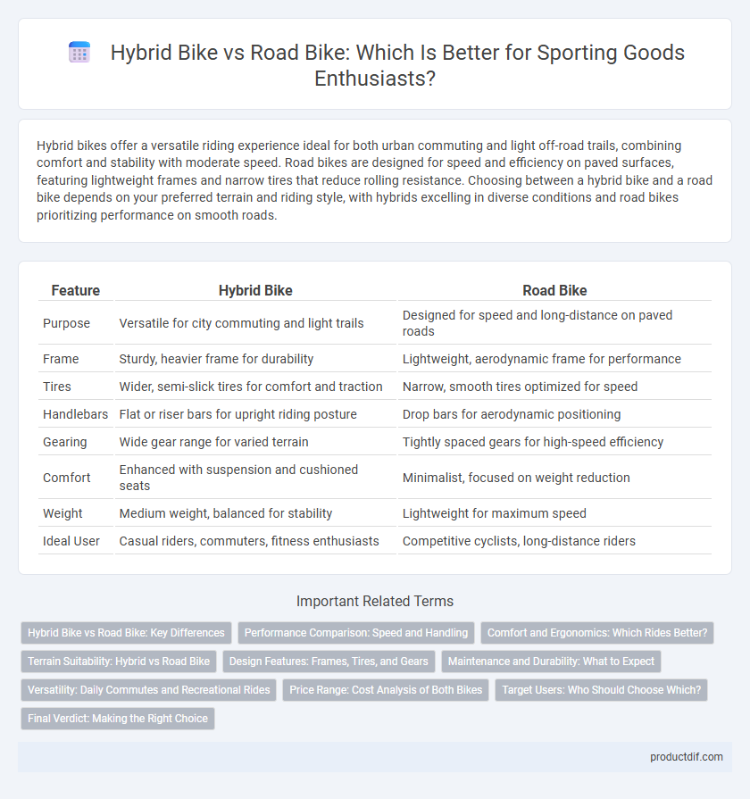 Hybrid Bike vs Road Bike: Which Is Better for Sporting Goods Enthusiasts?