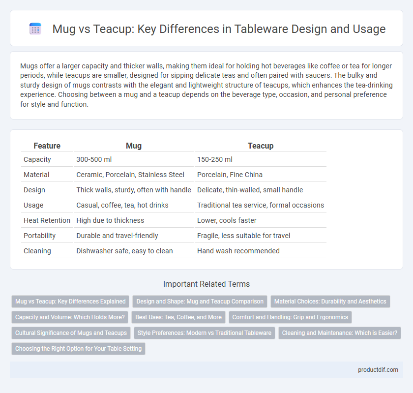 Mug vs Teacup: Key Differences in Tableware Design and Usage