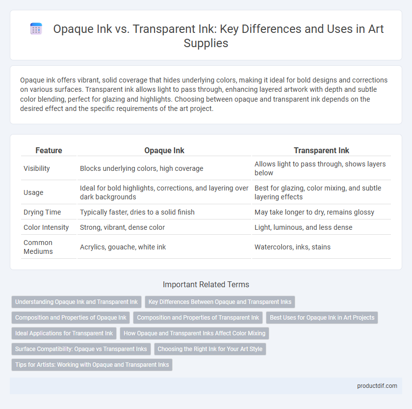 Opaque Ink vs. Transparent Ink: Key Differences and Uses in Art Supplies