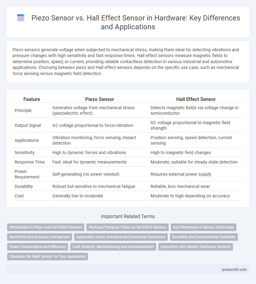 Piezo Sensor vs. Hall Effect Sensor in Hardware: Key Differences and Applications