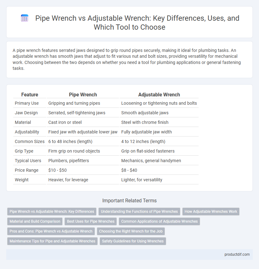 Pipe Wrench vs Adjustable Wrench: Key Differences, Uses, and Which Tool to Choose