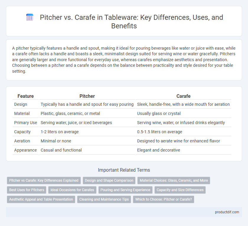 Pitcher vs. Carafe in Tableware: Key Differences, Uses, and Benefits